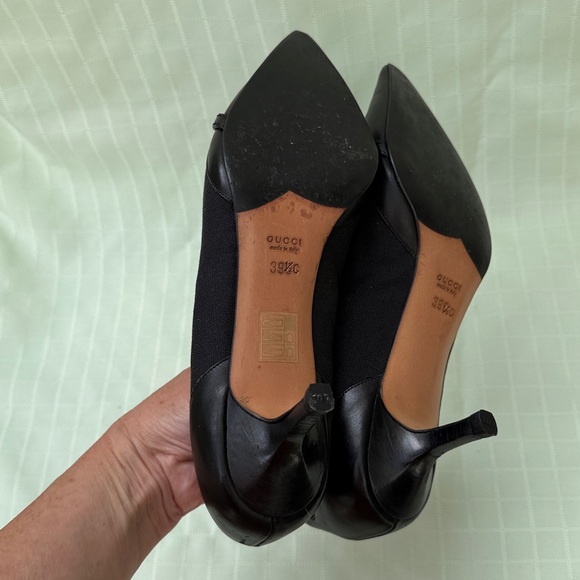 Vintage black/silver Gucci leather/canvas shoes